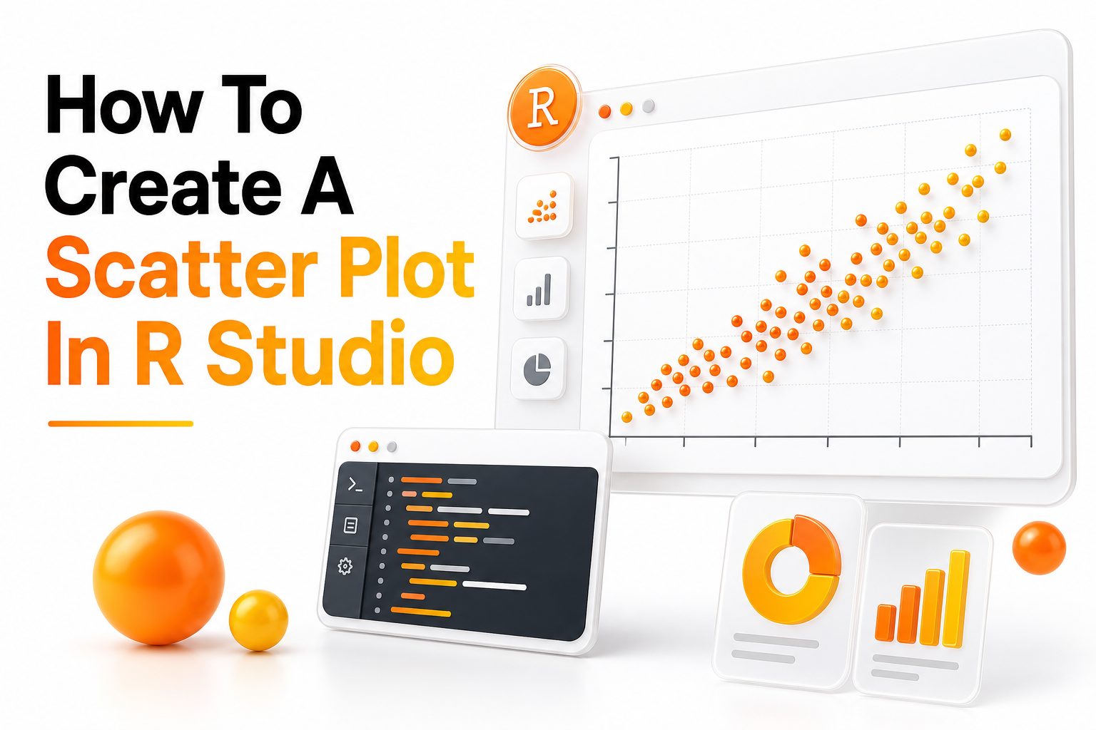 Scatter plot in RStudio showing points and a fitted trend line